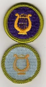 Music Merit Badge, Type H, Blue Back Version (1972 - 2002), Mint! - Picture 1 of 1