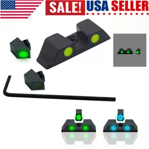 Night Sight/Fiber Optic Front &Rear Sights for Glock G17,19,22,23,26,27,35,37,39 - Picture 1 of 21