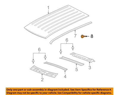 克莱斯勒原始设备制造商 05-13 口径屋顶外部装饰车顶带螺丝 6104566AA — 第 1/2 张图片