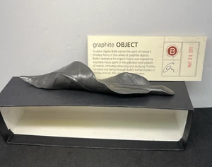 Graphite Leaf Sculpture Agelio Batle Functional Art Piece 2011 Handmade Signed - Picture 1 of 10