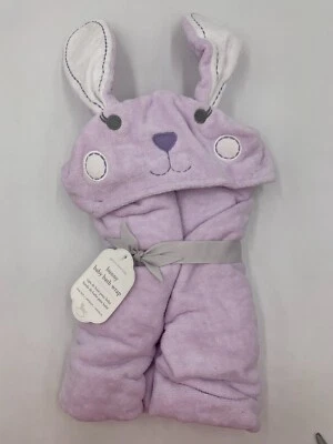 Pottery Barn Baby Bunny Bath Wrap Hooded Towel Lavender One Size #H738 - Image 1 of 4