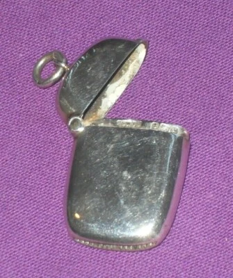 ANTIQUE EDWARDIAN 1902 STERLING SILVER VESTA CASE SMALL SIZE ALBERT WATCH CHAIN - Image 1 of 4