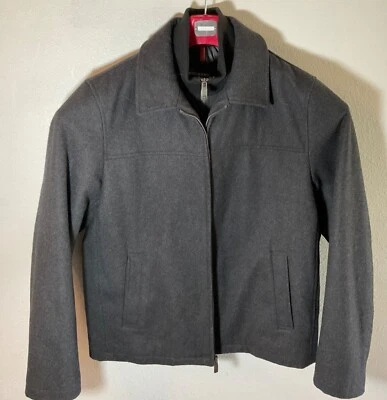 Dockers Mens Charcoal Gray Wool-Blend Jacket With Zipper Closure & Collar - Image 1 of 3