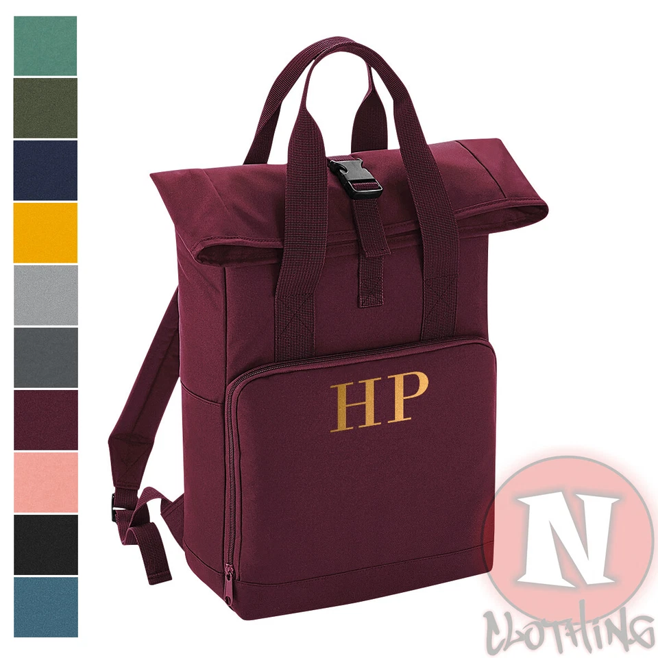 Sac À Dos Personnel À Doubles Poignées Roll-Top De Vacances De Voyage École - Photo 1/1