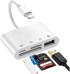 4 w 1 USB Lightning Czytnik kart SD TF OTG Adapter do iPhone iPod iPad - Zdjęcie 1 z 6