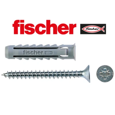 TASSELLI da 5 6 8 10 mm FISCHER UNIVERSALI IN NYLON CON VITE x muro legno matton - Immagine 1 di 4