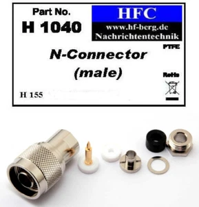 1 sztuka wtyczki N do kabla koncentrycznego H 155 50 Ω (H1040) - Zdjęcie 1 z 1