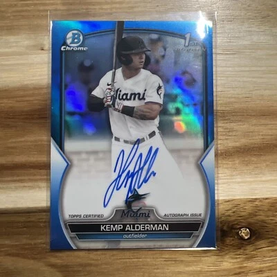 2023 Bowman Draft Kemp Alderman TRUE BLUE Refractor Auto /150 CDA-KA Marlins - Image 1 of 2
