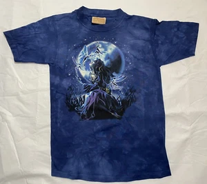 Camiseta The Mountain Fairy Moon Stars Juvenil Talla Grande Azul Tie Dye Algodón - Imagen 1 de 4