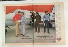1975 Dickies Cessna Airplane Plane Print Ad Great Work Play Clothes 2 Page