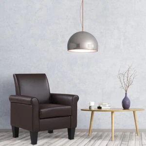 Modern Faux Leather Accent Chair Single Sofa Upholstered Living Room Armchair - Picture 1 of 12