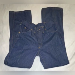 Vintage JCP Super denim waist size 26 unisex mens denim bootcut jeans - Picture 1 of 9