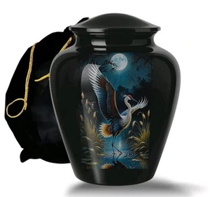 Elegant cremation urn for human adult with velvet bag  - Picture 1 of 5
