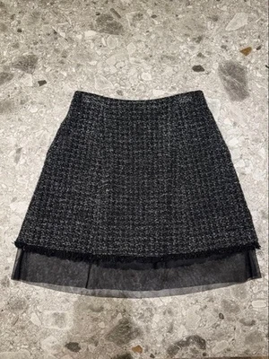 Christian Dior Flare Skirt Size 36 Elegant Design Black Wool Blend - Image 1 of 3