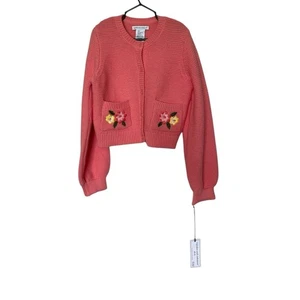 Cupcakes und Kaschmir Strick Blumen Stickerei Cardigan Größe 6 Neu mit Etikett - Bild 1 von 3