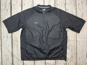 Under Armour Loose HeatGear Black 1/4 Zip Pullover Short Sleeve Windbreaker READ - Picture 1 of 9