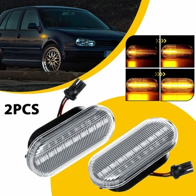 2X Dynamic Amber LED Side Marker Light For 1999-2004 Volkswagen B5/B5.5 Passat - Image 1 of 4