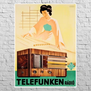 Poster Telefunken Radio, 1945 | 24x33" Big size | Retro loft store room decor - Picture 1 of 4