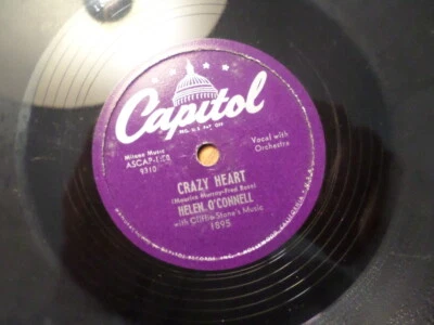 CAPITOL 78 RECORD 1895/HELEN O'CONNELL/CRAZY HEART/ANY TIME/ EX POP - Image 1 of 2