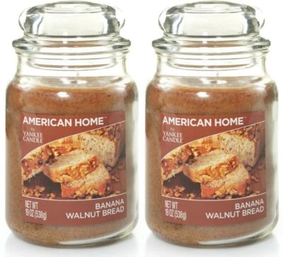 2 Yankee Candle American Home Banana Walnut Bread Tarro Grande-19 OZ-Lote Dos NUEVO Foto 1 de 4