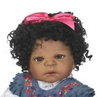 23'' Black Toddler Dolls Silicone Vinyl Full Body Biracial Reborn Baby Girl Doll