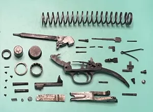 USED REMINGTON MODEL 11 MISC PARTS TRIGGER GUARD HAMMER SCREWS SPRINGS 12 GAUGE - Picture 1 of 23