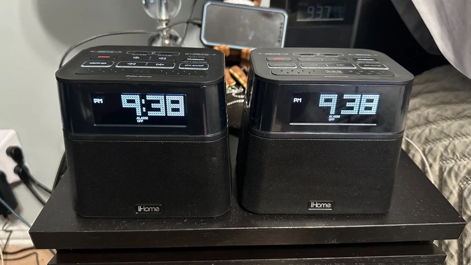 (2) iHome HBH88 Bluetooth Bedside Alarm Clock w/ Dual AC Outlets & USB Charging - Image 1 of 4