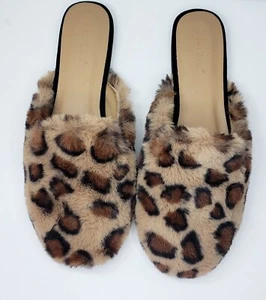 BAMBÚ Mujer Zapatillas Marrón Piel Sintética Leopardo Mulas Planas Talla EE. UU. 7,5 M - Imagen 1 de 8