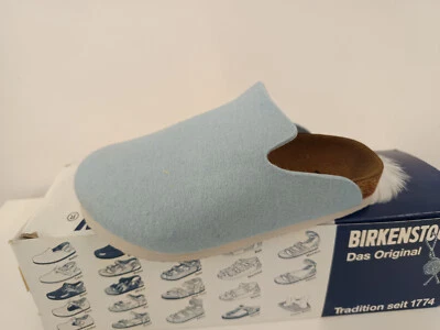Birkenstock Davos Hiver Sabots Taille 30 Pantoufles Clogs NEU Laine Bleu - Photo 1/4