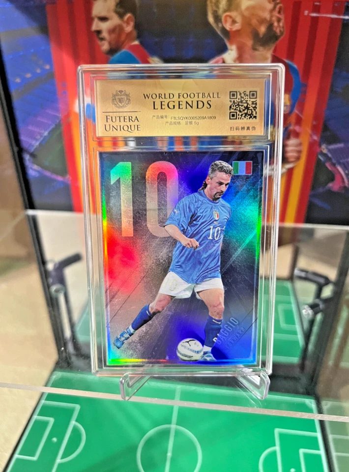 Futera Unique World Football Legends 2018 5 gr plata Roberto Baggio WFL01 Foto 1 de 4