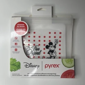 Silicone Storage Bags Pyrex Disney Sandwich Size Mickey Mouse - Picture 1 of 12