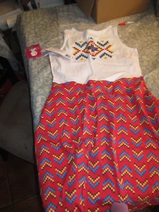 New American Girl Beforever Kaya Size 16  Red White Aztec Print High Low Dress - Picture 1 of 2