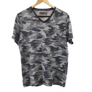 Express T Shirt Womens Medium Tee Gray Camouflage Pocket - Picture 1 of 6