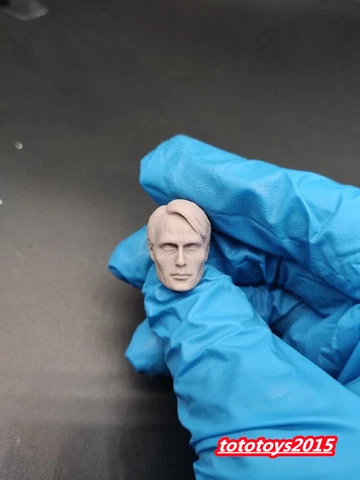 Unpainted 1:12 Mads Mikkelsen Head Sculpt For 6'' Male Soldier Figure Body Toys Cover