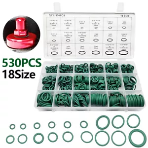 530PCS Green Rubber O-Ring Washer Seal Assortment Set Kit Gasket HNBR A/C System - Picture 1 of 11