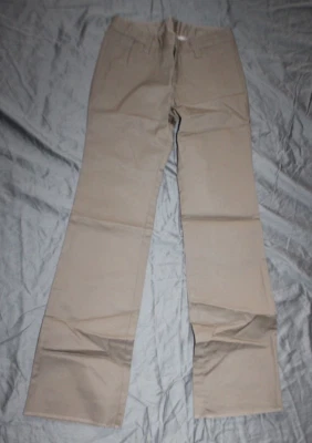 LANDS END Khaki School Uniform Elastic/Adjustable Waist Chino Pants GIrls Sz 8 - Image 1 of 3