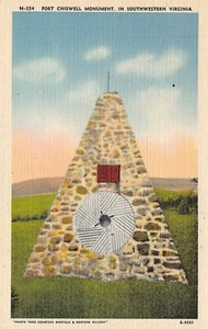 Fort Chiswell Monument Postcard Virginia - Picture 1 of 2