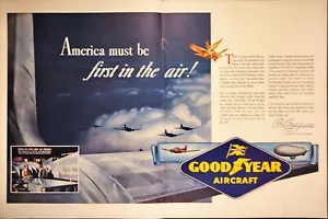 Pubblicità stampa Goodyear Aircraft Nation Must be Mistress of the Skies B-26 seconda guerra mondiale 1942 - Foto 1 di 7
