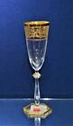 New Baccarat France Crystal Gold Encrusted Flower Rivoli 8 3/4"H Champagne Flute