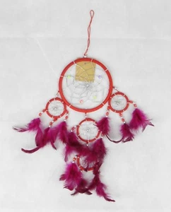 Fair Trade Beautiful 11.5 cm Dreamcatcher Silver Thread Handmade with Feathers - Picture 1 of 20