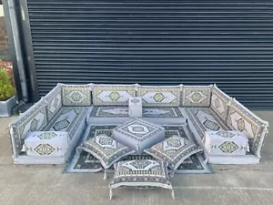 Arabisches Wohnzimmer Sofa Set, U-förmige Bodenbestuhlung, arabisches Majlis Sitzsofa - Bild 1 von 38