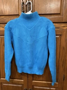 Vintage Obermeyer Sweater Ski 16 Youth Girls L Teal Snowflake Skiing - Picture 1 of 4