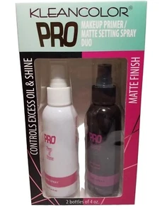 KLEANCOLOR PRO MAKEUP PRIMER & MATTE SETTING SPRAY DUO 4 OZ EA WITH SEALED BOX - Picture 1 of 3