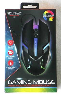 BYTECH Gaming Mouse w/Multi-color Backlight Ergonomic Wired Universal Gamer NEW - Image 1 of 4