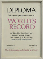 Olympic Games 1968 Certificate World Record Eisschnelllaufen Diploma