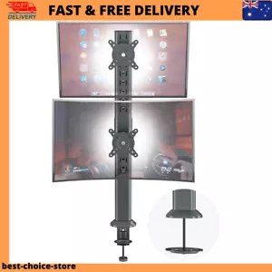 HEMUDU Dual Monitor Articulating Desk Mount Arm Stand - Vertical Stack Screen Su - Picture 1 of 18