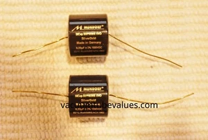 TWO Mundorf MCap 1000 VDC SUPREME EVO Silver Gold  Cap Capacitor .22 0.22 uf - Picture 1 of 1