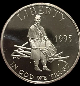 1995-S Civil War Proof Commemorative Half Dollar San Francisco Mint - Picture 1 of 6