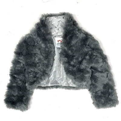 Abrigo Appaman Niña Talla 4T Imitación Piel Frente Abierto Gris Boho Fiesta Invierno Foto 1 de 4