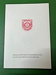 DDR Urkunde Zivilverteidigung Medaille für Treue Pflichterfüllung in Bronze 1986 - Bild 1 von 3